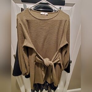 Anthropology  R. Vinimos olive green. Mini dress sz 2xl